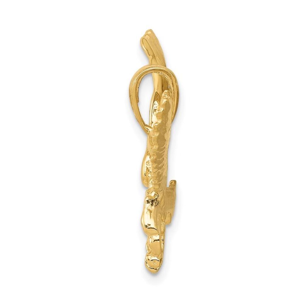 14k Yellow Gold Solid Polished Eagle Pendant - image 2